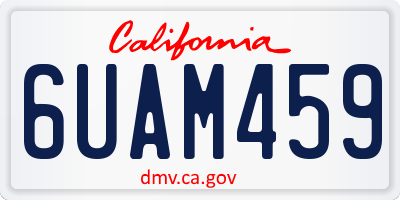 CA license plate 6UAM459