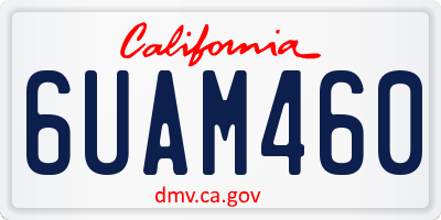 CA license plate 6UAM460