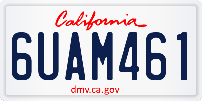 CA license plate 6UAM461