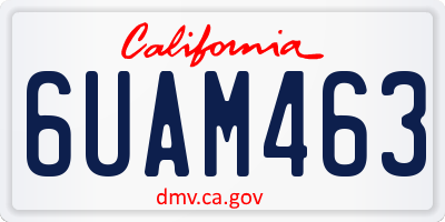 CA license plate 6UAM463