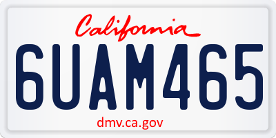 CA license plate 6UAM465