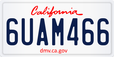 CA license plate 6UAM466