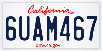 CA license plate 6UAM467
