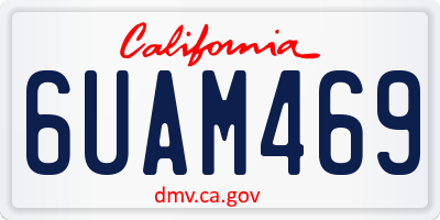 CA license plate 6UAM469