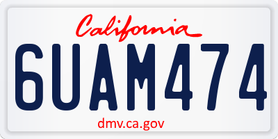 CA license plate 6UAM474