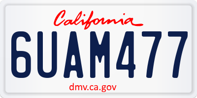 CA license plate 6UAM477
