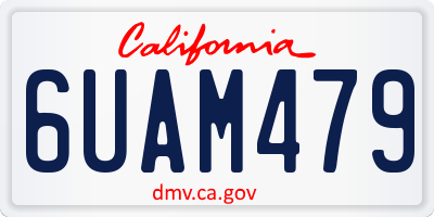 CA license plate 6UAM479