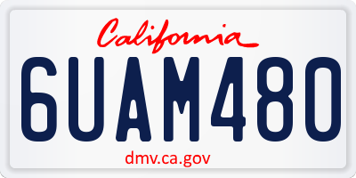 CA license plate 6UAM480