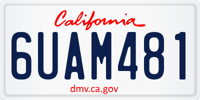 CA license plate 6UAM481