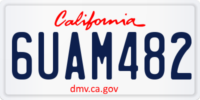 CA license plate 6UAM482