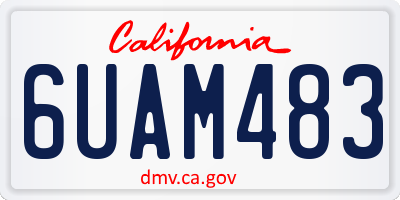 CA license plate 6UAM483