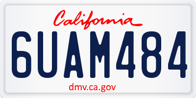 CA license plate 6UAM484