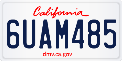 CA license plate 6UAM485