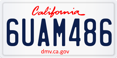 CA license plate 6UAM486