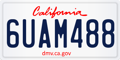 CA license plate 6UAM488
