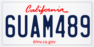 CA license plate 6UAM489