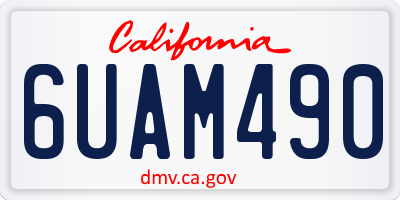 CA license plate 6UAM490