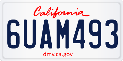 CA license plate 6UAM493