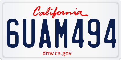 CA license plate 6UAM494