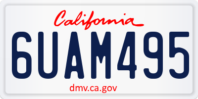 CA license plate 6UAM495