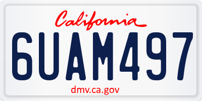 CA license plate 6UAM497