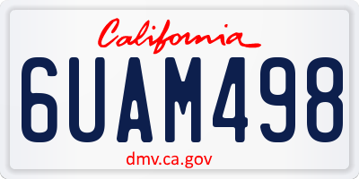CA license plate 6UAM498