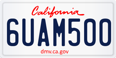 CA license plate 6UAM500