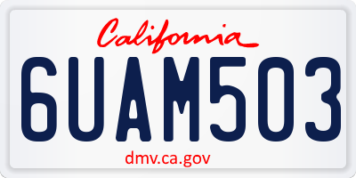 CA license plate 6UAM503
