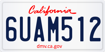 CA license plate 6UAM512