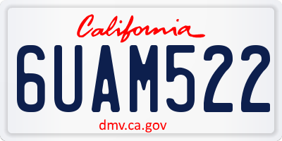 CA license plate 6UAM522