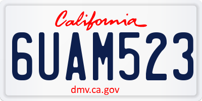 CA license plate 6UAM523