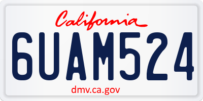CA license plate 6UAM524