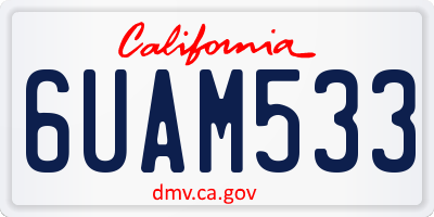 CA license plate 6UAM533
