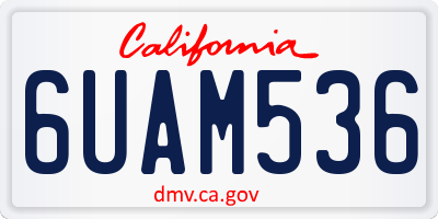 CA license plate 6UAM536