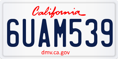 CA license plate 6UAM539