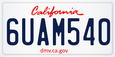CA license plate 6UAM540