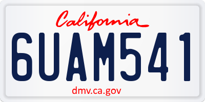 CA license plate 6UAM541