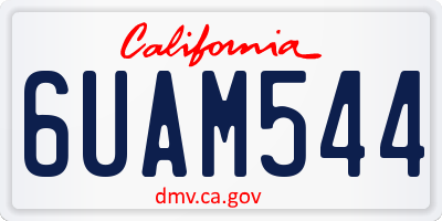 CA license plate 6UAM544