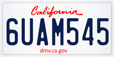 CA license plate 6UAM545