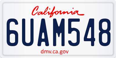 CA license plate 6UAM548