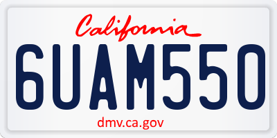 CA license plate 6UAM550