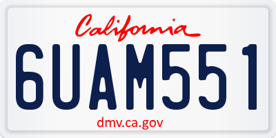 CA license plate 6UAM551