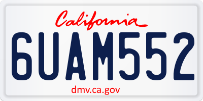 CA license plate 6UAM552