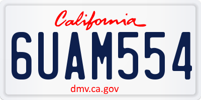CA license plate 6UAM554