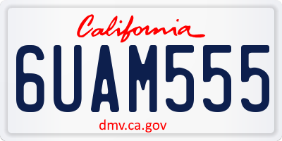 CA license plate 6UAM555