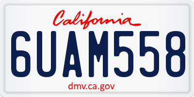 CA license plate 6UAM558