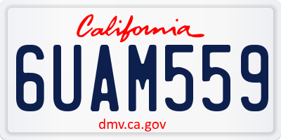 CA license plate 6UAM559