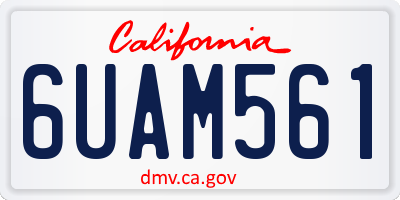 CA license plate 6UAM561