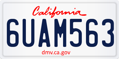 CA license plate 6UAM563