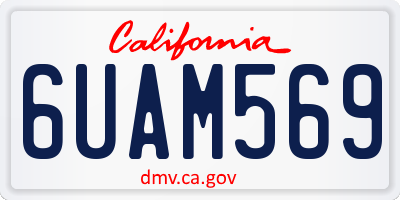 CA license plate 6UAM569